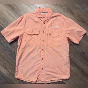 Magellan Outdoors Men's Light Coral Peach Button Down Shirt SS M